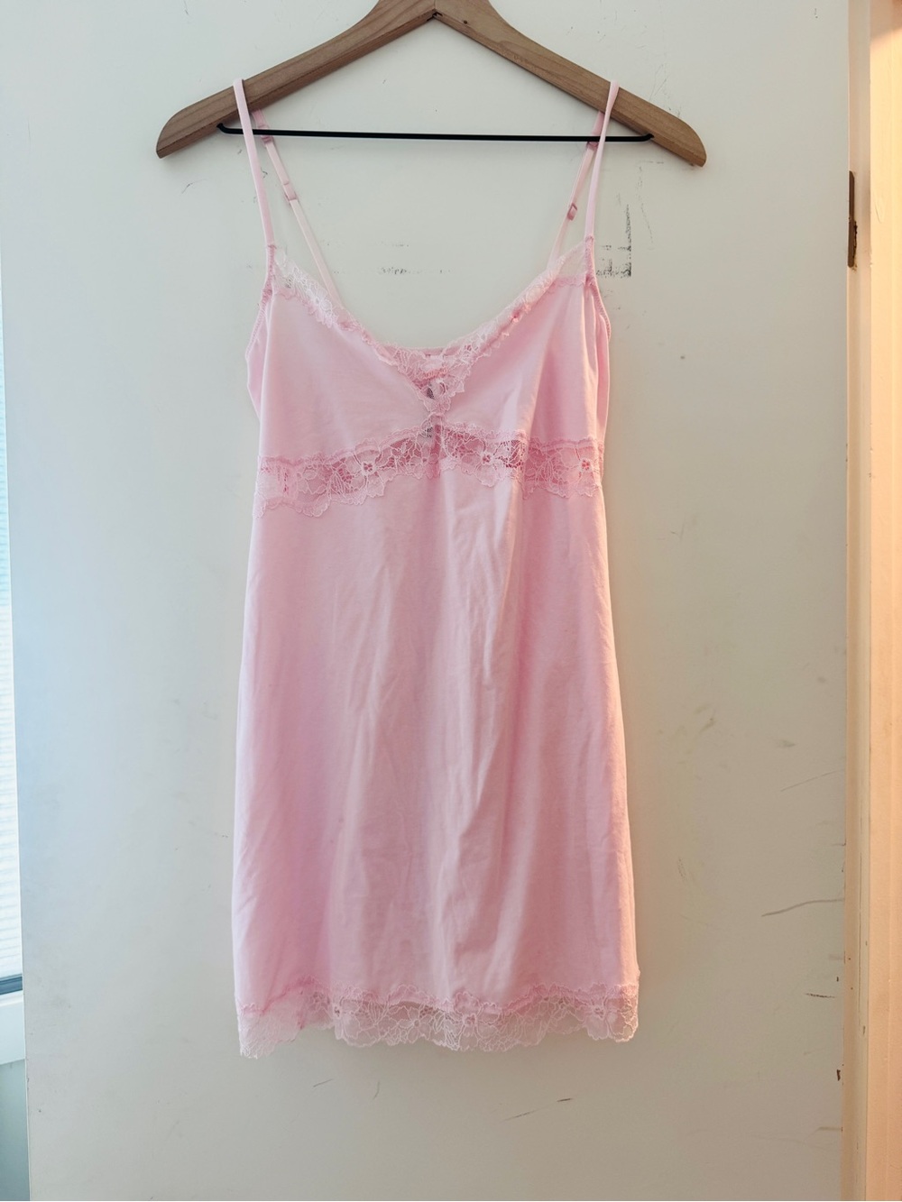 SKIMS Soft Pink Lace-Trim Slip Chemise